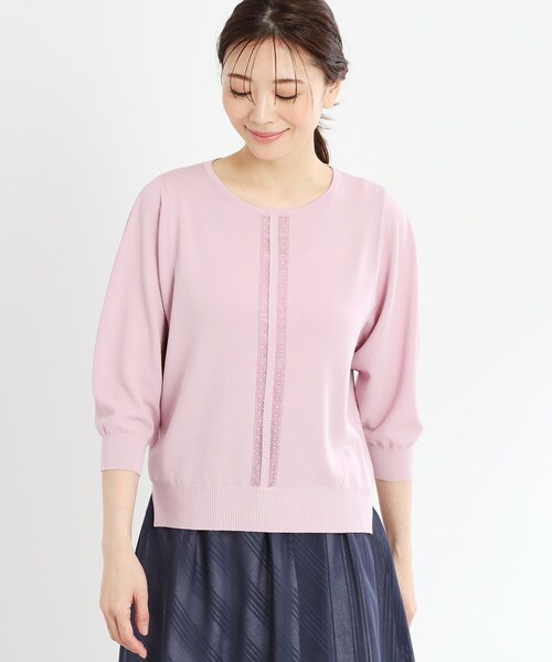 ニット セーター 「夏SALE／接触冷感／洗える／ジャケットインナーにおすすめ」レースデザインニット レディース Reflect ニット セーター 「夏SALE／接触冷感／洗える