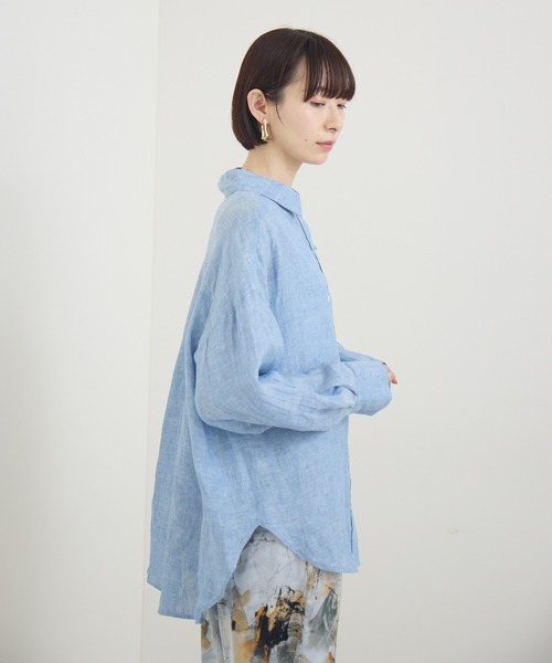 ブラウス シャツ cloche　清涼リネンシャツ レディース To b. by agnes ブラウス シャツ シアサッカーブラウス