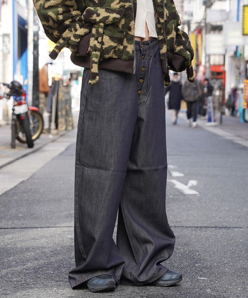 BIG CITY MARKET(ビッグシティマーケット)の「【D-LAND】ボタンフライ リジットデニム バギーパンツ / Button fly rigid denim baggy pants(デニムパンツ・メンズ・ダークインディゴブルー・M/S)」の15枚目の写真