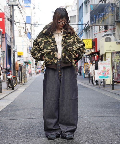 パンツ Button fly rigid denim baggy pants ジーンズ 「D-LAND」ボタンフライ リジットデニム バギーパンツ