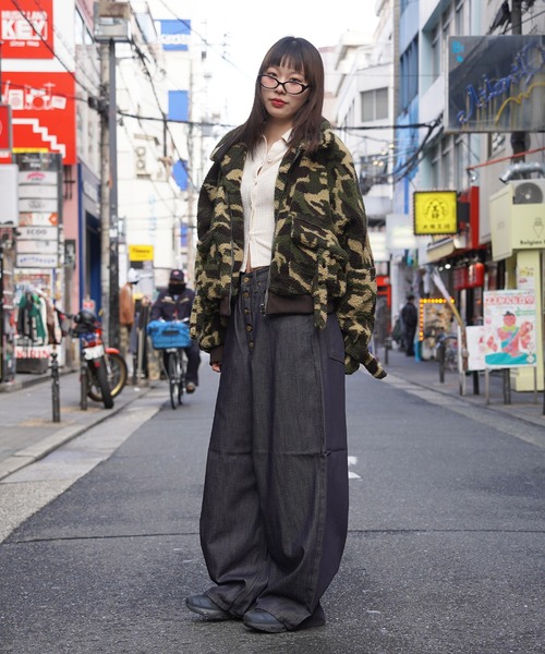 D-LAND】ボタンフライ リジットデニム バギーパンツ / Button