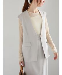 Te chichi | 【宮本茉由着用】シングルノーカラージレ（セットアップ可）(ベスト)