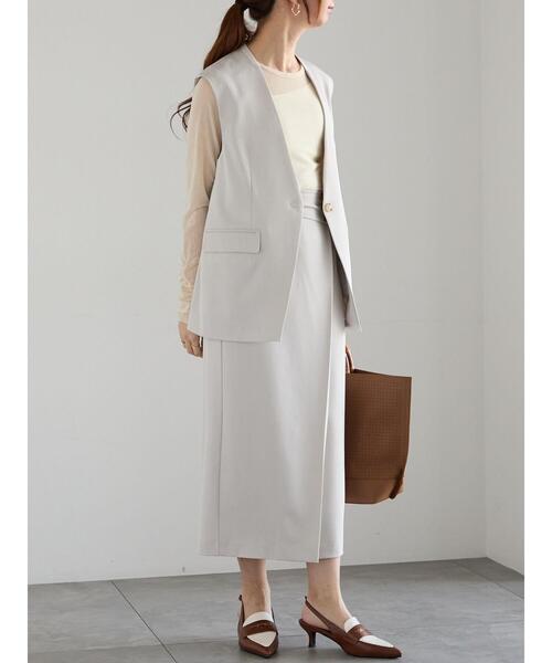 Te chichi（テチチ）の「【宮本茉由着用】シングルノーカラージレ（セットアップ可）（ベスト・レディース・ベージュ/ミント/グレー・F）」の10枚目の写真