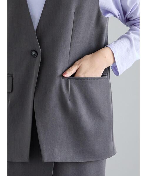 Te chichi（テチチ）の「【宮本茉由着用】シングルノーカラージレ（セットアップ可）（ベスト・レディース・ベージュ/ミント/グレー・F）」の18枚目の写真