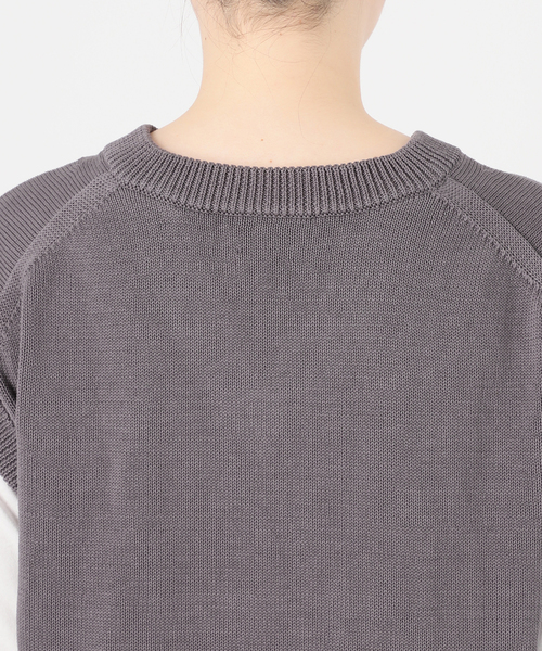 Spick & Span(スピックアンドスパン)の「コットンシルクリネンニットベスト(ベスト・レディース・チャコールグレー/チョコ・FREE)」の9枚目の写真