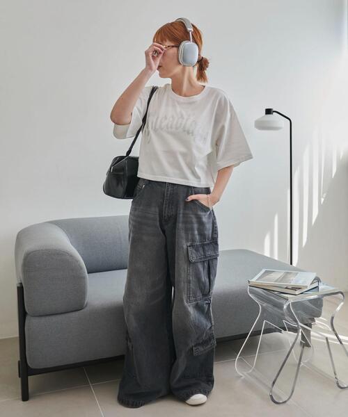 WEGO(ウィゴー)の「WEGO/ラインストーンショートT(Tシャツ/カットソー・レディース・ブラック/ホワイト/その他1・MEDIUM/SMALL)」の4枚目の写真