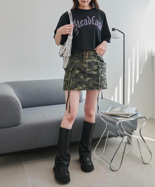 WEGO(ウィゴー)の「WEGO/ラインストーンショートT(Tシャツ/カットソー・レディース・ブラック/ホワイト/その他1・MEDIUM/SMALL)」の5枚目の写真