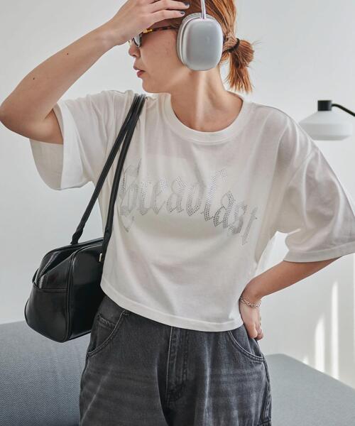 WEGO(ウィゴー)の「WEGO/ラインストーンショートT(Tシャツ/カットソー・レディース・ブラック/ホワイト/その他1・MEDIUM/SMALL)」の11枚目の写真