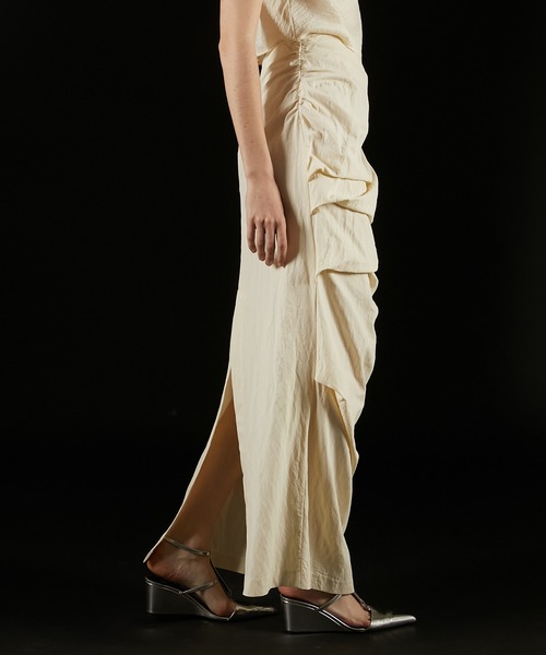 PRANK PROJECT レイヤードアシメドレープスカート　ホワイト PRANK PROJECT レイヤードアシメドレープスカート ホワイト
