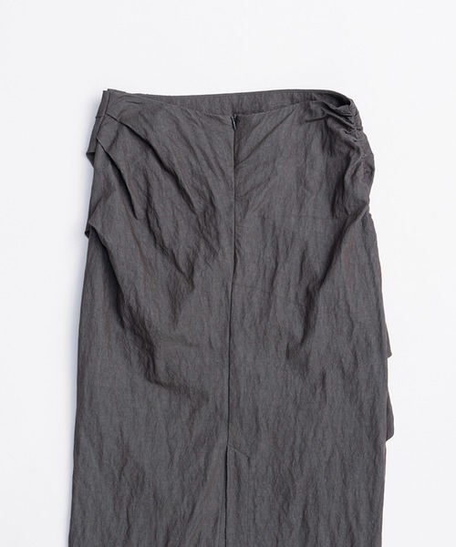 SEA TYPEWRITER DRAPE SKIRTドレープスカート/ ブラック SEA TYPEWRITER DRAPE SKIRT