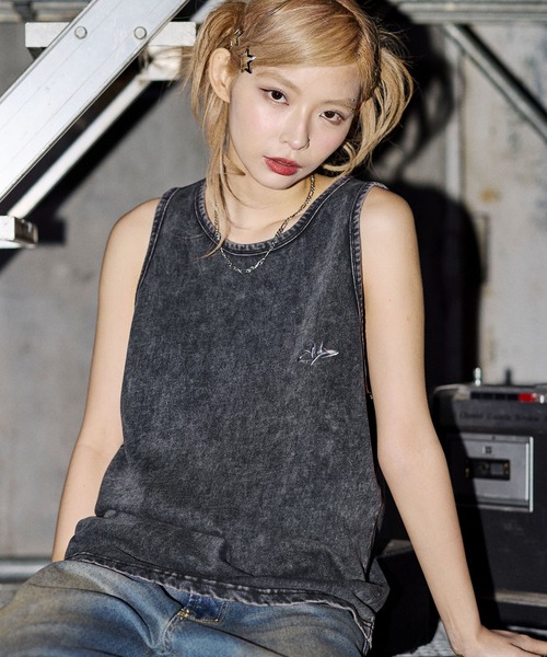 MSG（エムエスジー）の「ヴィンテージライクワンポイントタンクトップ【UNISEX】（タンクトップ・メンズ・ブラック/ホワイト/ブラック系/グレー系・S/M/L/XL）」の6枚目の写真
