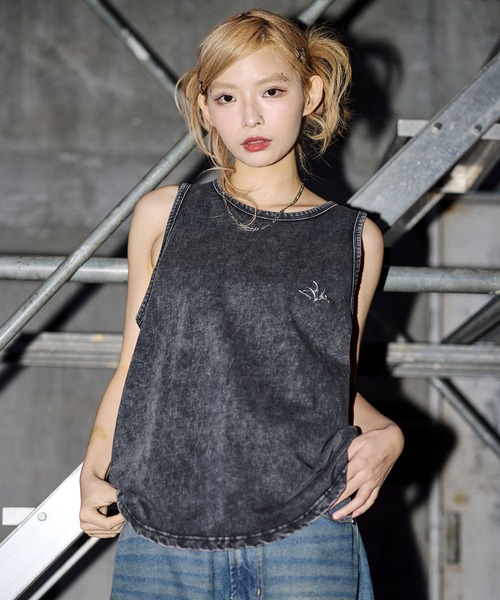 MSG（エムエスジー）の「ヴィンテージライクワンポイントタンクトップ【UNISEX】（タンクトップ・メンズ・ブラック/ホワイト/ブラック系/グレー系・S/M/L/XL）」の7枚目の写真