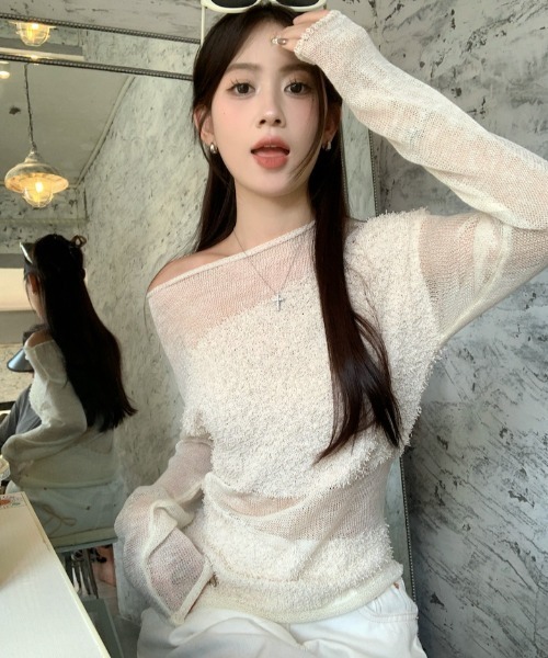 グッチ★シースルーニット　透け感がある　春夏用　Sサイズ 涼しげ　Ｖネック 61PW3IYleML._UY1000_.jpg