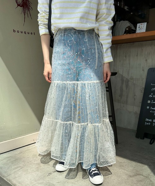 sara mallika(サラ マリカ)の「【Sara mallika】SHINY EMBROIDERY SK(スカート・レディース・アイボリー・FREE)」の12枚目の写真