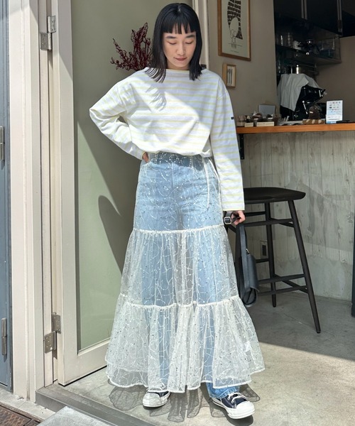 sara mallika(サラ マリカ)の「【Sara mallika】SHINY EMBROIDERY SK(スカート・レディース・アイボリー・FREE)」の4枚目の写真