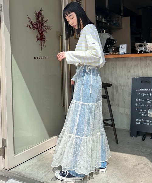 sara mallika(サラ マリカ)の「【Sara mallika】SHINY EMBROIDERY SK(スカート・レディース・アイボリー・FREE)」の8枚目の写真