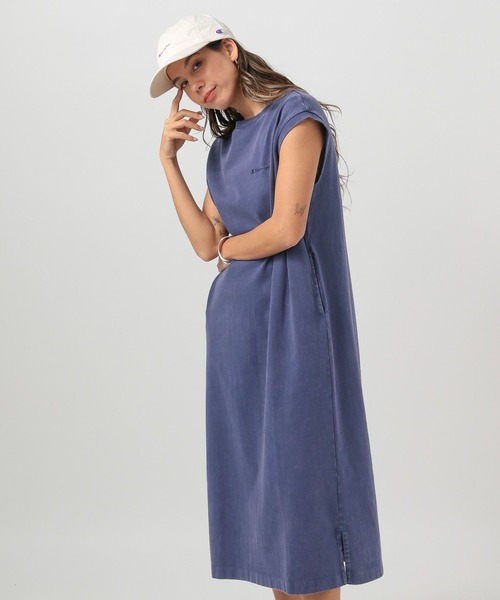 Champion（チャンピオン）の「【Champion(チャンピオン)】別注ノースリーブワンピース（ワンピース・レディース・ネイビー/グレー/ブラック・FREE）」の3枚目の写真