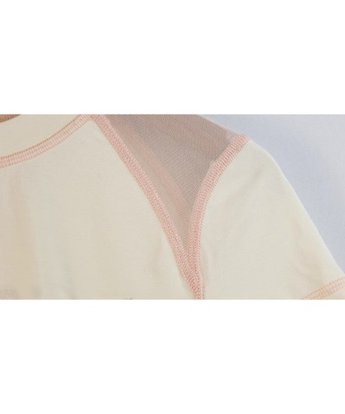 tシャツ ラグランスリーブ バタフライプリント 半袖トップス GH25s079「Girlyhalo」 レディース セール】ラグランスリーブ バタフライプリント 半袖トップス
