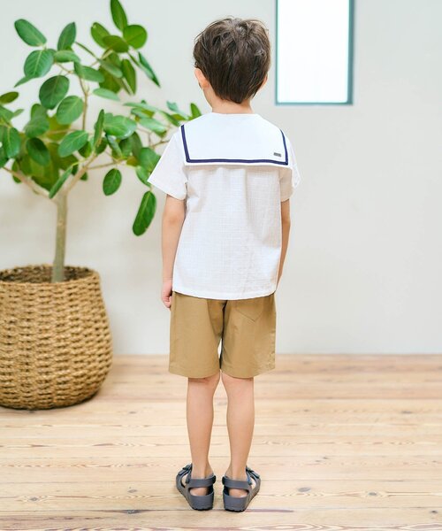 apres les cours(アプレレクール)の「【リンク】セーラーカラー半袖シャツ(シャツ/ブラウス・キッズ・ネイビー/オフホワイト・80/90/100/110/120/130)」の18枚目の写真