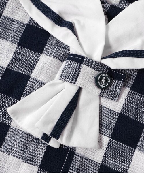 apres les cours(アプレレクール)の「【リンク】セーラーカラー半袖シャツ(シャツ/ブラウス・キッズ・ネイビー/オフホワイト・80/90/100/110/120/130)」の6枚目の写真