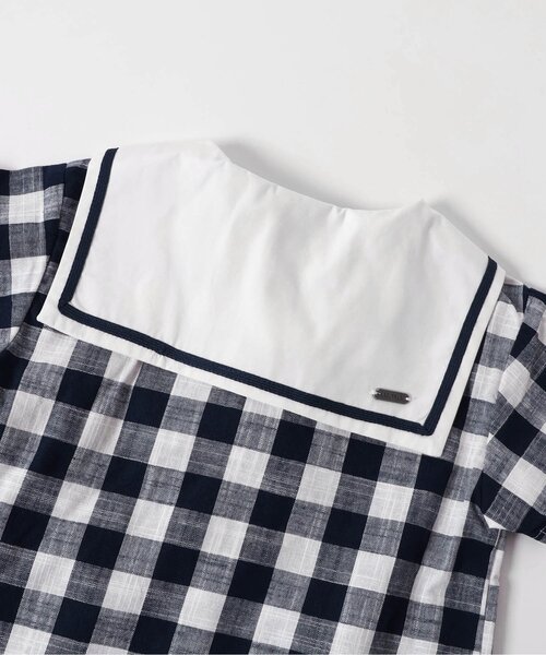 apres les cours(アプレレクール)の「【リンク】セーラーカラー半袖シャツ(シャツ/ブラウス・キッズ・ネイビー/オフホワイト・80/90/100/110/120/130)」の5枚目の写真