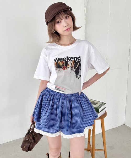 セール】レイヤードデザインチェックショートパンツ（その他