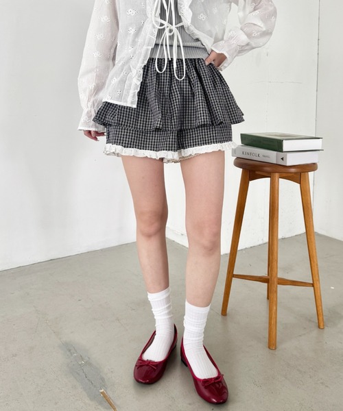 レイヤードチェックショートパンツ レイヤードチェックショートパンツ – Darich (ダーリッチ)