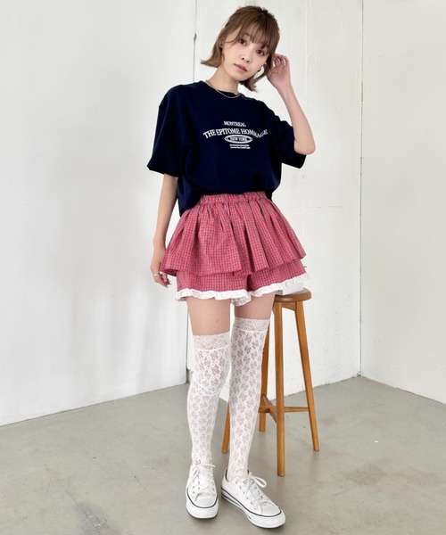セール】レイヤードデザインチェックショートパンツ（その他