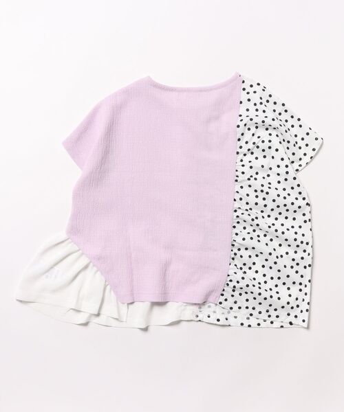 unica(ユニカ)の「ドッキングフリルドットブラウス(シャツ/ブラウス・キッズ・ライトパープル/オフホワイト/ブラック・L/M/S/XL)」の4枚目の写真