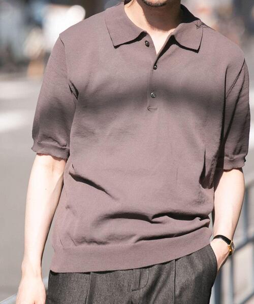URBAN RESEARCH ROSSO MEN（アーバンリサーチロッソメン）の「『UR TECH ひやサラクール』AIRDRY半袖ニットポロ（ポロシャツ・メンズ・ネイビー/ライトグレー/チャコールグレー/カーキ・MEDIUM/LARGE）」の8枚目の写真
