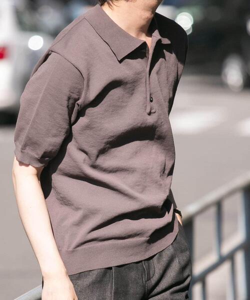 URBAN RESEARCH ROSSO MEN（アーバンリサーチロッソメン）の「『UR TECH ひやサラクール』AIRDRY半袖ニットポロ（ポロシャツ・メンズ・ネイビー/ライトグレー/チャコールグレー/カーキ・MEDIUM/LARGE）」の11枚目の写真