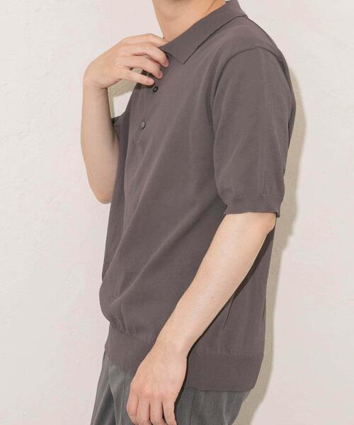 URBAN RESEARCH ROSSO MEN（アーバンリサーチロッソメン）の「『UR TECH ひやサラクール』AIRDRY半袖ニットポロ（ポロシャツ・メンズ・ネイビー/ライトグレー/チャコールグレー/カーキ・MEDIUM/LARGE）」の18枚目の写真