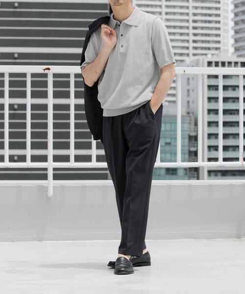 URBAN RESEARCH ROSSO MEN（アーバンリサーチロッソメン）の「『UR TECH ひやサラクール』AIRDRY半袖ニットポロ（ポロシャツ・メンズ・ネイビー/ライトグレー/チャコールグレー/カーキ・MEDIUM/LARGE）」の7枚目の写真