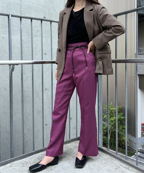 STRATA(エストラータ)の「コード付きセミフレアパンツ 【低身長・小柄女性】(その他パンツ・レディース・ブラウン/パープル・S/XS)」の14枚目の写真
