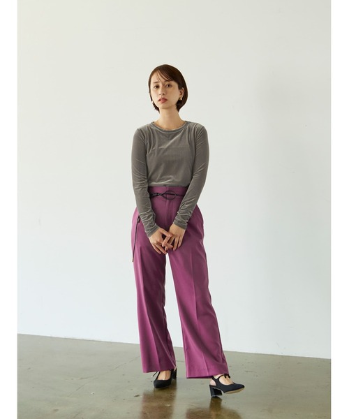 STRATA(エストラータ)の「コード付きセミフレアパンツ 【低身長・小柄女性】(その他パンツ・レディース・ブラウン/パープル・S/XS)」の12枚目の写真
