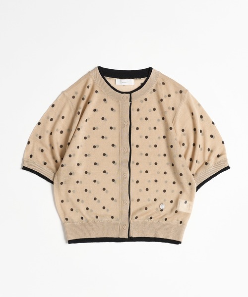 MUHET（ミュエータ）の「two-tone sheer crew neck cardigan / シアーバイカラークルーネックカーディガン（カーディガン/ボレロ・レディース・グレー/アイボリー/ベージュ/ネイビー/ライトグリーン・FREE）」の19枚目の写真