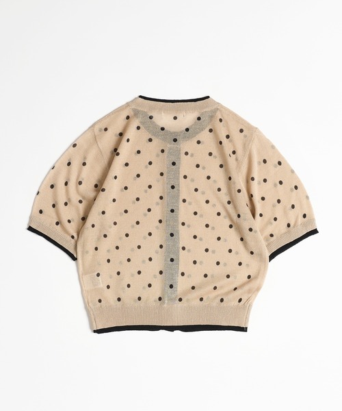 MUHET（ミュエータ）の「two-tone sheer crew neck cardigan / シアーバイカラークルーネックカーディガン（カーディガン/ボレロ・レディース・グレー/アイボリー/ベージュ/ネイビー/ライトグリーン・FREE）」の18枚目の写真