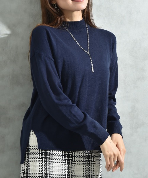 INTERPLANET（インタープラネット）の「１２Ｇ天竺ハイネックプルオーバー（ニット/セーター・レディース・グレー/ネイビー/レッド/グリーン・FREE）」の19枚目の写真