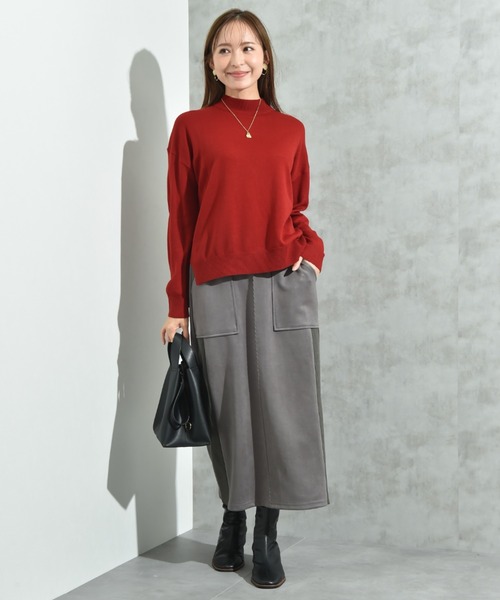 INTERPLANET（インタープラネット）の「１２Ｇ天竺ハイネックプルオーバー（ニット/セーター・レディース・グレー/ネイビー/レッド/グリーン・FREE）」の11枚目の写真