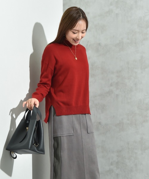 INTERPLANET（インタープラネット）の「１２Ｇ天竺ハイネックプルオーバー（ニット/セーター・レディース・グレー/ネイビー/レッド/グリーン・FREE）」の13枚目の写真