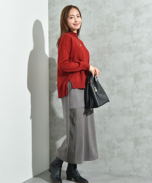 INTERPLANET（インタープラネット）の「１２Ｇ天竺ハイネックプルオーバー（ニット/セーター・レディース・グレー/ネイビー/レッド/グリーン・FREE）」の14枚目の写真