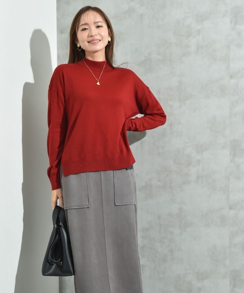 INTERPLANET（インタープラネット）の「１２Ｇ天竺ハイネックプルオーバー（ニット/セーター・レディース・グレー/ネイビー/レッド/グリーン・FREE）」の12枚目の写真