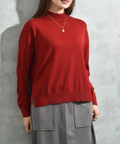 INTERPLANET（インタープラネット）の「１２Ｇ天竺ハイネックプルオーバー（ニット/セーター・レディース・グレー/ネイビー/レッド/グリーン・FREE）」の18枚目の写真