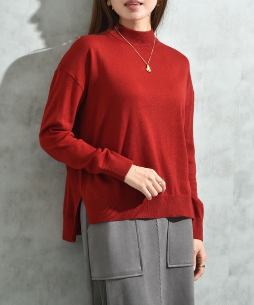 INTERPLANET（インタープラネット）の「１２Ｇ天竺ハイネックプルオーバー（ニット/セーター・レディース・グレー/ネイビー/レッド/グリーン・FREE）」の17枚目の写真