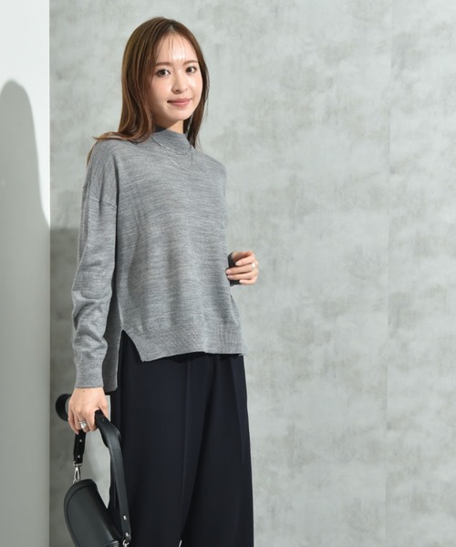 INTERPLANET（インタープラネット）の「１２Ｇ天竺ハイネックプルオーバー（ニット/セーター・レディース・グレー/ネイビー/レッド/グリーン・FREE）」の21枚目の写真