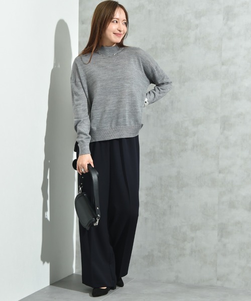 INTERPLANET（インタープラネット）の「１２Ｇ天竺ハイネックプルオーバー（ニット/セーター・レディース・グレー/ネイビー/レッド/グリーン・FREE）」の22枚目の写真