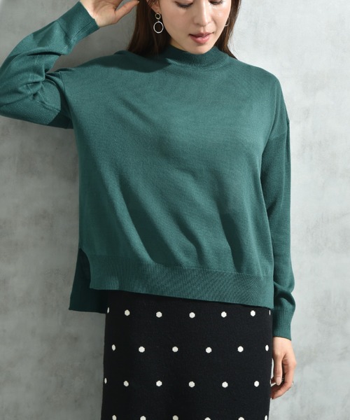 INTERPLANET（インタープラネット）の「１２Ｇ天竺ハイネックプルオーバー（ニット/セーター・レディース・グレー/ネイビー/レッド/グリーン・FREE）」の6枚目の写真