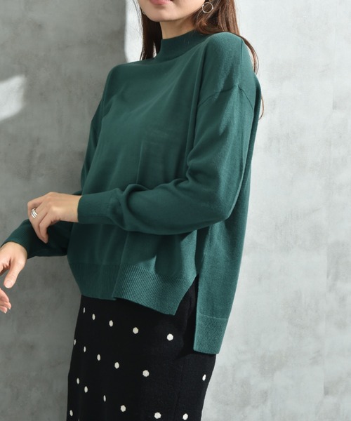 INTERPLANET（インタープラネット）の「１２Ｇ天竺ハイネックプルオーバー（ニット/セーター・レディース・グレー/ネイビー/レッド/グリーン・FREE）」の5枚目の写真