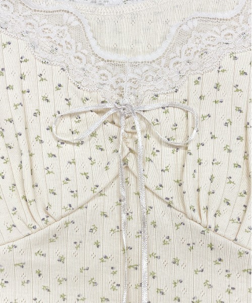 ad thie（アドティエ）の「ショルダーレース切り替え 花柄キャミソール（キャミソール・レディース・オートミール/アイボリー/オフホワイト・FREE）」の11枚目の写真