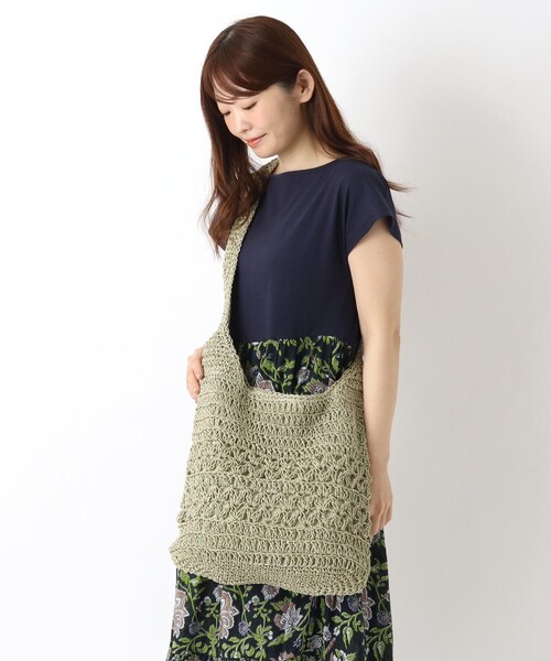 one'sterrace(ワンズテラス)の「柄編みペーパーショルダー(ショルダーバッグ・レディース・ベージュ系9/ライトグレー系8/ベージュ系8/グレー系4・99)」の15枚目の写真